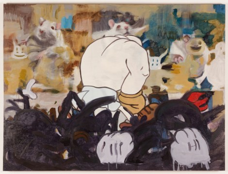 "Cáncer", 2013, acrílico y óleo sobre madera, 120x150 cm.