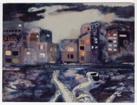 "Desnudo lunar", 2013, acrílico y óleo sobre tela, 55x65 cm.