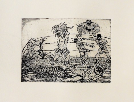 "Caosmosis", 2012, mezzotinta y aguafuerte, 13.5x19.5 cm.