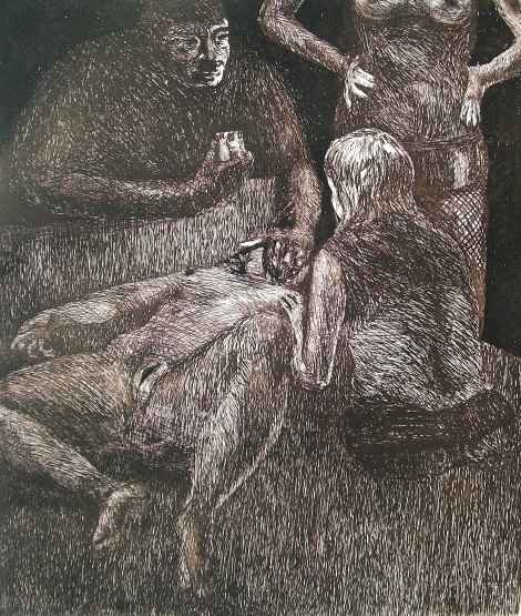 "Cuarteto", 2010, aguafuerte, 32x27 cm.